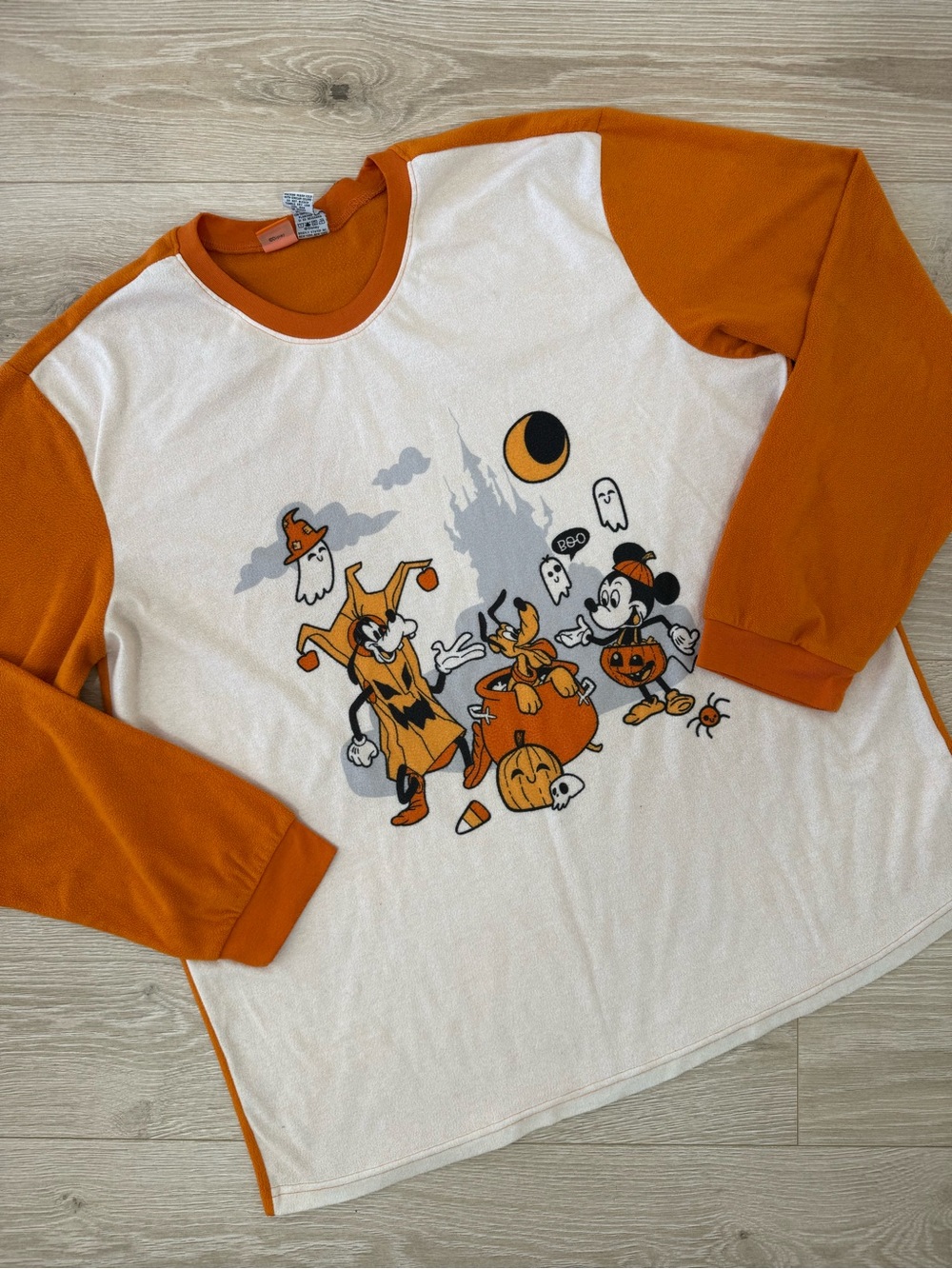 Disney Vintage Mickey Mouse Halloween Pajama Top Long Sleeve